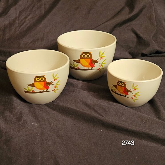 Signature Collection 3Pc Owl Nesting Bowl Set (item #2743) - Picture 1 of 6